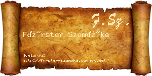 Fürster Szemőke névjegykártya
